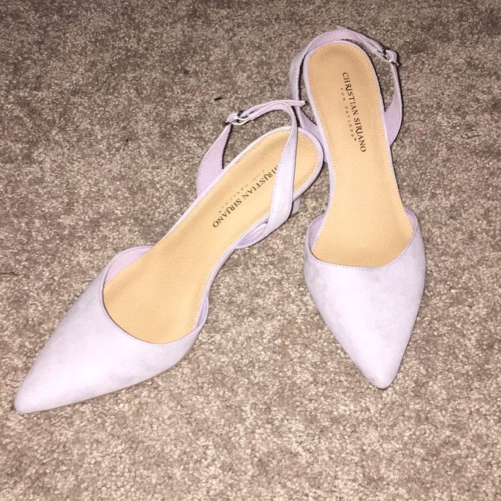 Lavender pointed heels